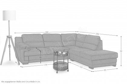 Melfi von Grant Factory - Polstergarnitur rechts dunkelgrau