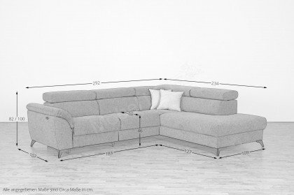 Boca von Matex - Ecksofa Ausführung rechts blau