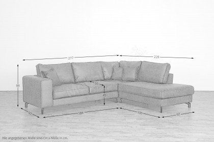 Alicante von Matex - Eckcouch rechts grau