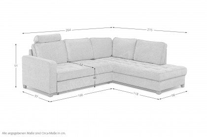 Split-LE23 von Matex - Eckcouch rechts grau