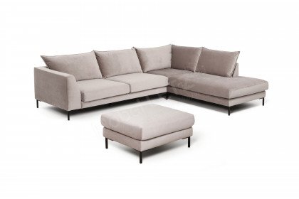 Tailos S von Vilmers - Eckgarnitur mit Hocker dirty sand