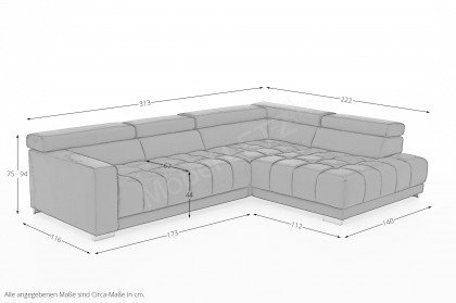 MP-IN16008 von Megapol - Ecksofa Variante rechts petrol
