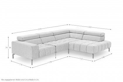 MP-IN23009 von Megapol - Ecksofa Variante rechts silver