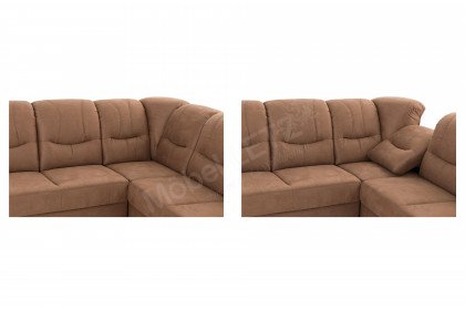 Orion-LE19 von Matex - Ecksofa hellbraun