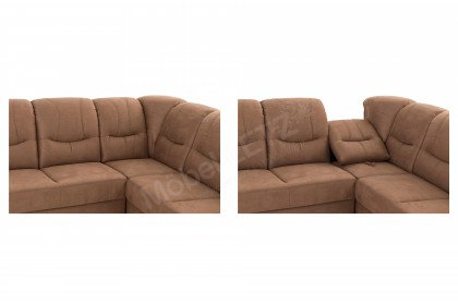 Orion-LE19 von Matex - Ecksofa hellbraun