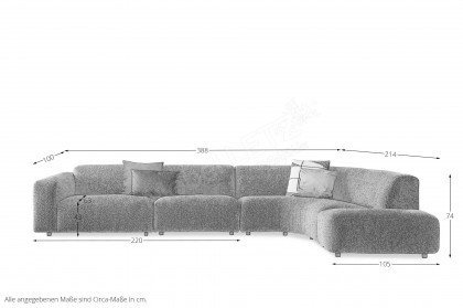 Ascoli-LE23 von Easy Sofa - Eckcouch rechts grau