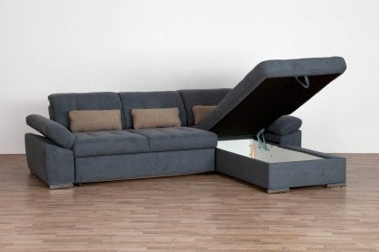 Deltas von Matex - Eckgarnitur rechts grau-blau