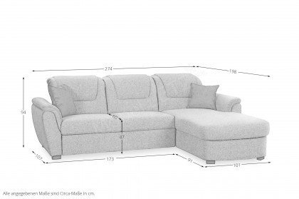 Modena-LE24 von Grant Factory - Ecksofa rechts hellgrau