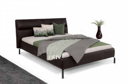 Laredo von Candy Sleep - Polsterbett in Anilinleder dark-brown