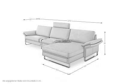 CL 960 von Erpo Polstermöbel - Ecksofa rechts stone