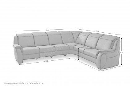 Palisa System 2070 von Polsteria - Ecksofa Ausführung rechts chocco