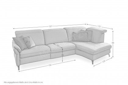Sardena von Polsteria - Ecksofa Ausführung rechts yellow