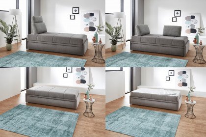 Twin von Bali - Einzelliege hellgrau mit Bettkasten