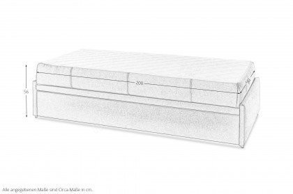 Twin von Bali - Einzelliege hellgrau mit Bettkasten