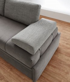 Twin von Bali - Einzelliege hellgrau mit Bettkasten