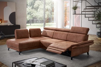 Rhodos von Dietsch - Ecksofa Variante links tabac