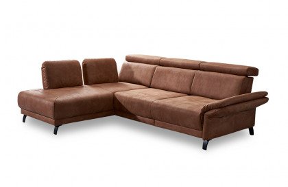 Rhodos von Dietsch - Ecksofa Variante links tabac