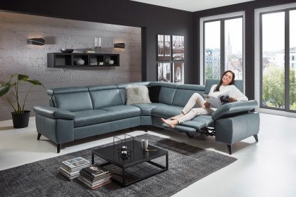 Tonga 2032 von Polsteria - Polsterecke Ausführung rechts grey-blue