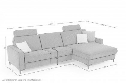 Maestra von Hukla - Polsterecke rechts grau