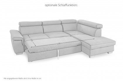 Dandy von ALINA - Eckgarnitur Variante rechts grau