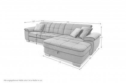 Landscape 2155 von ALINA - Eckgarnitur Variante rechts kirsche