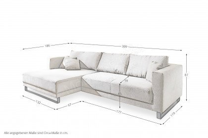 Altea von AZ Iwaniccy - Eckgarnitur links silber