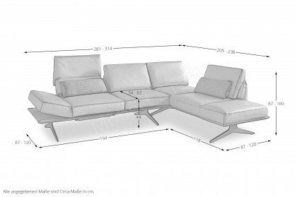 KOINOR Finero - Designersofa rechts sun