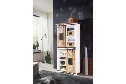 WZ-0480 von GK Möbelvertrieb - Highboard III Mangoholz weiß