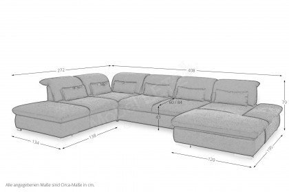 Fulla 2031 von Poco - Sofalandschaft Variante links dunkelgrau