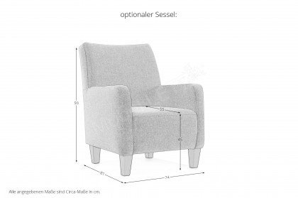Colmar von Sit & More - Eckgarnitur Variante rechts blaugrau