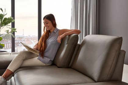 PN-IN23099 von Polinova - Ledersofa Ausführung links greystone