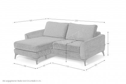 Kiano von GUTMANN - Sofa mit Anstellhocker links bronze