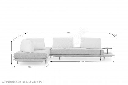 Gianduiotto JR. von Calia Italia - Ecksofa links grigio-bianco