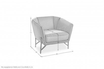 Venere von Calia Italia - Ledersessel cognac