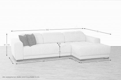Bravery von Matex - Eckcouch rechts weiß