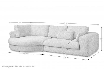 Giovani von Easy Sofa - Polstergarnitur links creme