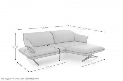 KOINOR Seventy - Designersofa rechts gold