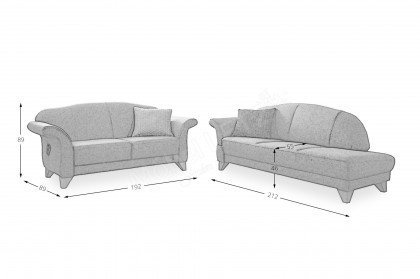 S440 Davos von Ponsel - Polsterduo beige-gestreift