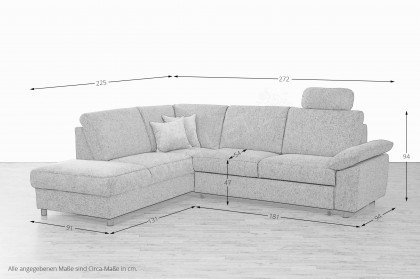 Janur von Matex - Eckcouch links petrol