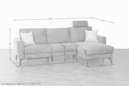 Mayla von Matex - Ecksofa rechts taupe