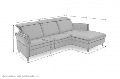 Elima von Polsteria - Ecksofa Variante rechts anthrazit