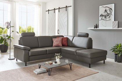 PN-EM15047 von Polinova - Ledersofa Variante rechts grau