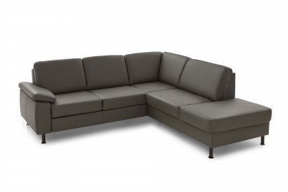 PN-EM15047 von Polinova - Ledersofa Variante rechts grau