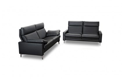 Bilbao von Erpo Polstermöbel - Leder-Ensemble black