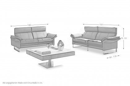 Lucca-LE18 von Erpo Polstermöbel - Ledergruppe mocca