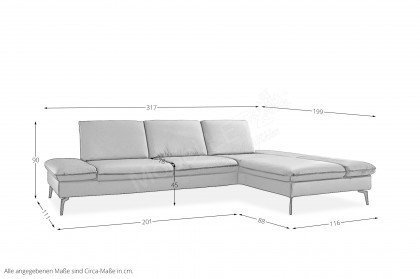 MP-IN23099 von Megapol - Ecksofa Variante rechts alu