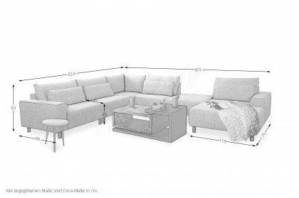 Brenn von Grant Factory - Wohnlandschaft links grau