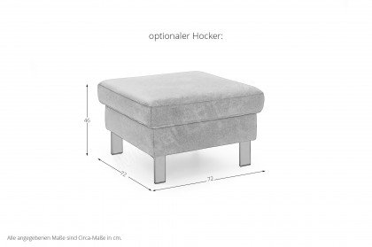 1212 von Carina - Polstersofa Variante links grey