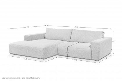 MR Lucia von Musterring - Polsterecke Variante links snow