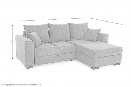 Elmau von Job - Ecksofa Ausführung rechts grau